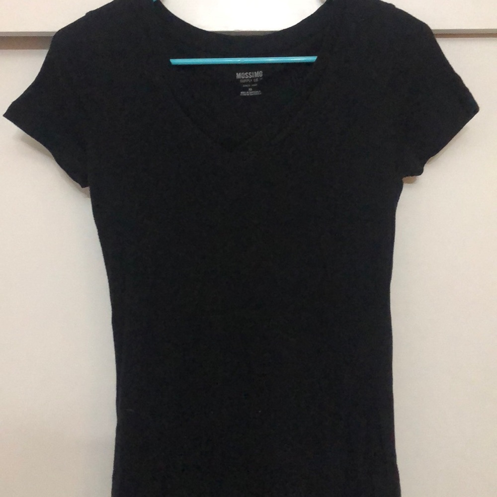 V neck black tee